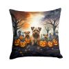 Norfolk Terrier Spooky Halloween Throw Pillow Machine Washable, Indoor Outdoor Decorative Pillow for Couch, Bed or Patio, 18Hx18W