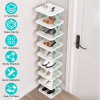 Shoe Rack Organizer Free standing Shoe Rack 9Tier Narrow Entryway Shoe Rack Plastic Vertical Shoe Organizer Space Saving Adjustable Shoes Shelf for Be