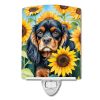 NEW Cavalier Spaniel in Sunflowers Ceramic Night Light Compact, UL-Certified, Ideal for Bedroom, Bathroom, Nursery, Hallway, Kitchen, 6x4x3