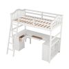 Downloads: 22  Twin size Loft Bed with Drawers;  Cabinet;  Shelves and Desk;  Wooden Loft Bed with Desk