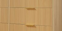 Bedroom Dresser, 6 Double Dressers with Wavy Drawers, Wooden Chest of Drawers for Children's Room, Living Room, Entrance and Hallway, Natural