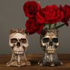 1pc Halloween Vase,Halloween Decoration Party Skull Design Flower Pot, Human Planter Container For Home Office Desk Decoration