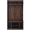 U-Can Hall Tree with 6 Hooks , Coat Hanger, Entryway Bench, Storage Bench, 3-in-1 Design, 39.4INCH, for Entrance, Hallway(Tiger)