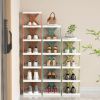Shoe Rack Organizer Free standing Shoe Rack 9Tier Narrow Entryway Shoe Rack Plastic Vertical Shoe Organizer Space Saving Adjustable Shoes Shelf for Be