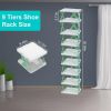 Shoe Rack Organizer Free standing Shoe Rack 9Tier Narrow Entryway Shoe Rack Plastic Vertical Shoe Organizer Space Saving Adjustable Shoes Shelf for Be