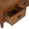 36'' Farmhouse Pine Wood Console Table Entry Sofa Table with 4 Drawers & 1 Storage Shelf for Entryway Living Room Bedroom Hallway Kitchen (Brown)