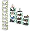 Shoe Rack Organizer Free standing Shoe Rack 9Tier Narrow Entryway Shoe Rack Plastic Vertical Shoe Organizer Space Saving Adjustable Shoes Shelf for Be
