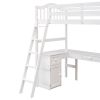 Downloads: 22  Twin size Loft Bed with Drawers;  Cabinet;  Shelves and Desk;  Wooden Loft Bed with Desk