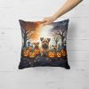 Norfolk Terrier Spooky Halloween Throw Pillow Machine Washable, Indoor Outdoor Decorative Pillow for Couch, Bed or Patio, 18Hx18W