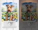 NEW Airedale Terrier Easter Egg Hunt Ceramic Night Light Compact, UL-Certified, Ideal for Bedroom, Bathroom, Nursery, Hallway, Kitchen, 6x4x3