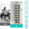 Shoe Rack Organizer Free standing Shoe Rack 9Tier Narrow Entryway Shoe Rack Plastic Vertical Shoe Organizer Space Saving Adjustable Shoes Shelf for Be