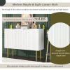 Modern Simple Sideboard with Particle Board and MDF Board;  Adjustable Shelves Luxury Style Cabinet with Gold Metal Legs and Handles for Hallway