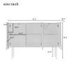 Modern Simple Sideboard with Particle Board and MDF Board;  Adjustable Shelves Luxury Style Cabinet with Gold Metal Legs and Handles for Hallway