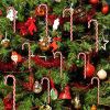 Christmas Candy Canes Acrylic Xmas Tree Pendants Xmas Party Crutch Hanging New Year Christmas Party Home Decoration Gifts