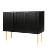 Modern Simple Sideboard with Particle Board and MDF Board;  Adjustable Shelves Luxury Style Cabinet with Gold Metal Legs and Handles for Hallway