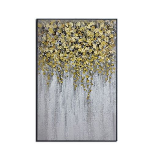 Handmade Gold Foil Abstract Oil Painting Top Selling Wall Art Modern Yellow and White Color Picture Canvas Home Decor For Living Room No Frame Handmade Gold Foil Abstract Oil Painting Top Selling Wall Art Modern Yellow and White Color Picture Canvas Home Decor For Living Room No Frame